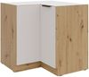 Küchen Eckunterschrank 90x90 cm Küche SOLANO Kaschmir beige matt + Eiche Artisan matt Küchenzeile Küchenblock Einbauküche Bild 5