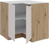 Küchen Eckunterschrank 90x90 cm Küche SOLANO Kaschmir beige matt + Eiche Artisan matt Küchenzeile Küchenblock Einbauküche Bild 2