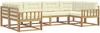 vidaXL Outdoor-Sofagarnitur mit Kissen 6 pcs Weiß und Creme 3386929 Bild 2