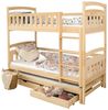 Kids Collective Etagenbett Hochbett Kinderbett 90x200 cm mit Lattenrost und Rausfallschutz, mit Ausziehbett, zwei Schubladen und drei Matratzen, natur Bild 2