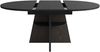 Esstisch Ausziehbarer 110-150×110×76 cm aus MDF und Metall mit Säulenfüßen und unterer Ablage, schwarz Bild 5