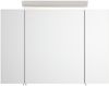 Spiegelschrank 90cm inkl. Design LED-Lampe und Glasböden weiss hochglanz : Weiss hochglanz Bild 5