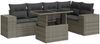 vidaXL 6-tlg. Garten-Sofagarnitur mit Kissen Grau Poly Rattan 3326801 Bild 2