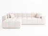 GRAINGOLD Ecksofa Loopo, Couch L-Form mit Wellenfeder, Velour-Stoff, Creme, Links Bild 2