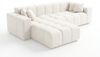 GRAINGOLD Ecksofa Loopo, Couch L-Form mit Wellenfeder, Velour-Stoff, Creme, Links Bild 5