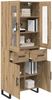 vidaXL Highboard 2 pcs Artisan-Eiche Engineered Wood und Glas 3415862 Bild 3