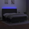 vidaXL Boxspringbett mit Matratze & LED Stoff Schwarz 160x200 cm, Härtegrad: H2 [3138727] Bild 3