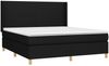 vidaXL Boxspringbett mit Matratze & LED Stoff Schwarz 160x200 cm, Härtegrad: H2 [3138727] Bild 4