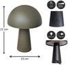 Coen Bakker Deco BV LED Tischleuchte Portable Light, Dimmfunktion, LED, warmweiß, kaltweiß, neutralweiß, außen USB touch Pilz 3 Lichtfarben dimmbar oliv Bild 3