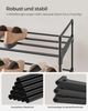 Songmics Schuhregal 4 Ebenen, 2er Set, Schuhständer Metall, Schuhaufbewahrung, Schuh-Organizer für 16-20 Paar Schuhe, stapelbar, für Flur Wohnzimmer Schlafzimmer, 30 x 92 x 74 cm, schwarz LSA08BK Bild 4