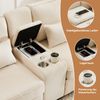 4-Sitzer Sofa mit Konsole, USB & Getränkehaltern, Leinen, 290x83x88 cm, Beige Bild 5
