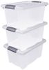 Spetebo Stapelbox 3er Stapelbox Multi Allzweck Box mit Deckel - 7 L (Set, 1 St, 3er Set), Deckel mit Klappverschlüssen und Griffen Bild 3