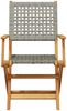 vidaXL Gartenstühle 6 Stk. Klappbar Grau Poly Rattan & Massivholz 3214560 Bild 4