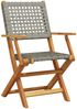 vidaXL Gartenstühle 6 Stk. Klappbar Grau Poly Rattan & Massivholz 3214560 Bild 3