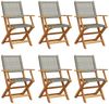 vidaXL Gartenstühle 6 Stk. Klappbar Grau Poly Rattan & Massivholz 3214560 Bild 2