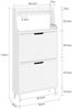 SoBuy FSR221-W Schuhschrank, MDF, Lackiert, Weiß, 60 x 119 x 19 cm Bild 3