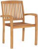 vidaXL Stapelbare Gartenstühle mit Kissen 4 Stk. Massivholz Teak 3073256 Bild 4
