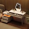 Merax Schminktisch mit LED-Spiegel und Beleuchtung - Weißes Schminktisch-Set für Schlafzimmer mit 4 geräumigen Schubladen und 1 offenes Staufach - Weiß Bild 2
