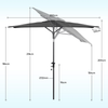 Sekey 200 × 125 cm Sonnenschirm, Rechteckig mit Halterung, Sonnenschirmhalter für Balkon, Kippbar UPF 50+ Bild 5