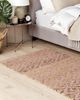 Teppich Baumwolle beige rosa geometrisches Muster 80 x 150 cm Kurzflor GERZE Bild 3