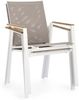 Gartenstuhl Norema Aluminium und Teak, modern mit Armlehne, stapelbar, weiß Bild 5