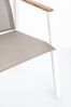 Gartenstuhl Norema Aluminium und Teak, modern mit Armlehne, stapelbar, weiß Bild 4