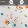 Buymax Bettwäsche Adalia, Aria, Renforcé, 3 teilig, Bettbezug-Set 200x200 cm 100% Baumwolle Reißverschluss Blumen Weiß Bild 3