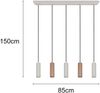 Moderne LED Pendelleuchte 5-flammig aus Metall Grau & Coffee, Breite 85cm Bild 3