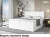 MEBLINI Boxspringbett TAPO 2 180x200 cm mit Bettkasten - H3/Weiß Kunstleder Polsterbett - Doppelbett mit Topper & Taschenfederkern-Matratze Bild 2