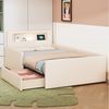 REDOM Polsterbett Funktionsbett Kinderbett Stauraumbett Gästebett Jugendbett Einzelbett (Mit Nachtlicht und USB-Ladeanschluss, Erhöhte Seitenteile für Sicherheit, Praktische Ablagefächer – Ideal für Jungen und Mädchen im Kinderzimmer, 90x200cm), ohne M... Bild 2