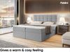 MEBLINI Boxspringbett NILS 140x220 cm mit Bettkasten - H4/Grau Webstoff Polsterbett - Doppelbett mit Topper & Bonellfederkern-Matratze Bild 4