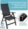 Gardisun Gartenstuhl Gartenstuhl Hochlehner Klappbar (2-fach pulverbeschichtet und wetterfest, 1 St), 5-fach verstellbar, erhätlich in Anthrazit & Silber Bild 2