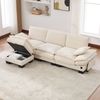 Modulares 3-Sitzer Sofa mit Hocker B 260 x T 132 x H 84 cm aus Cord mit USB-C Bild 2