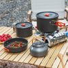 PFCTART Topf-Set Tragbares Camping-Kochset, 16-teiliges Kochgeschirr-Set, Aluminium (16-tlg), Kochtöpfe, Pfannen, Kessel Bild 2