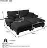 Ecksofa aus Chenille 194x155x90 cm mit 2 Ottomanen-Modul, schwarz Bild 4