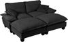 Ecksofa aus Chenille 194x155x90 cm mit 2 Ottomanen-Modul, schwarz Bild 5