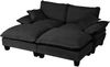 Ecksofa aus Chenille 194x155x90 cm mit 2 Ottomanen-Modul, schwarz Bild 2