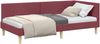 vidaXL Eckbettgestell Weinrot 100 cm x 200 cm Stoff und Sperrholz 42016200 Bild 2