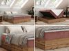 Polsterbett mit Bettkasten, Boxspringbett ohne Kopfteil WOOD ZERO, 7-Zonen Multipocket-Matratze und Topper, modernes Bett für Schlafzimmer - Rosa Cordstoff - 160 x 200 cm - H4 Bild 2
