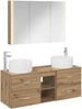vidaXL Badezimmermöbel-Set 4 pcs Artisan-Eiche Ingenieurholz und Glas 3407030 Bild 2