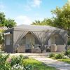 Faltbarer Pavillon 3x6 m mit 6 Seitenwänden, Taschen und Heringen, aus Metall und Oxford-Gewebe, dunkelgrau Bild 3