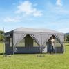 Faltbarer Pavillon 3x6 m mit 6 Seitenwänden, Taschen und Heringen, aus Metall und Oxford-Gewebe, dunkelgrau Bild 5
