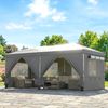Faltbarer Pavillon 3x6 m mit 6 Seitenwänden, Taschen und Heringen, aus Metall und Oxford-Gewebe, dunkelgrau Bild 4