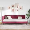 vidaXL Eckbettgestell mit Kopfteil Weinrot 100 cm x 200 cm Samt 42016442 Bild 3