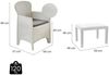 Dmora Outdoor-Lounge-Set Aneta, Gartenkomposition mit 2 Sesseln und 1 Couchtisch, Lounge in Rattan-Optik mit Kissen, 100 % Made in Italy, Weiß Bild 3