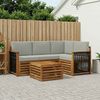 vidaXL Outdoor-Sofagarnitur 5 pcs Natürlich und Hellgrau 3384322 Bild 3