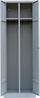 Spind Garderobenschrank mittig schließend Schwarz-Weiß Trennung 1800 x 500 x 500 mm 2 Abteile Korpus: RAL 7035 Lichtgrau/ Türen RAL 3000 Rot 510404 Bild 4