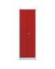 Spind Garderobenschrank mittig schließend Schwarz-Weiß Trennung 1800 x 500 x 500 mm 2 Abteile Korpus: RAL 7035 Lichtgrau/ Türen RAL 3000 Rot 510404 Bild 3
