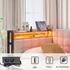 Merax Polsterbett 90 X 200cm Daybett Schlafsofa, Einzelbett mit 2 Schubladen und LED-Nachttischlampe, USB- und Typ-C-Anschluss, Beige Bild 5