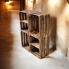 Holzkisten Weinkisten Kisten Vintage 4er Set Geflammt 50 x 40 x 30cm Regal Bild 3